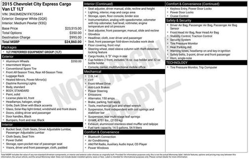 2015 Chevrolet City Express 1LT