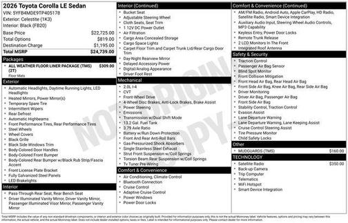 2026 Toyota Corolla LE