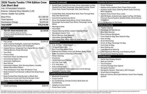 2026 Toyota Tundra 1794 Edition