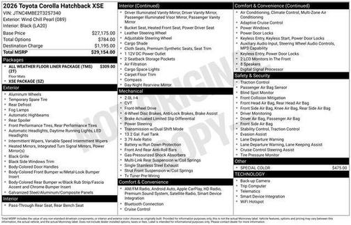 2026 Toyota Corolla XSE