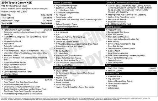 2026 Toyota Camry XSE