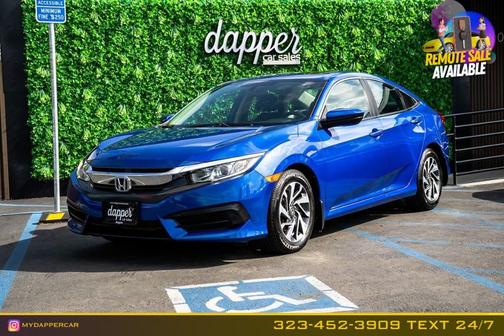 Aegean Blue Metallic 2016 Honda Civic EX