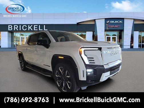 Summit White 2025 GMC Sierra EV Max Range Denali