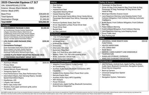 Mosaic Black Metallic 2025 Chevrolet Equinox LT