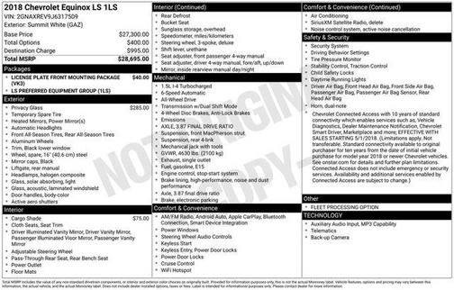 Summit White 2018 Chevrolet Equinox LS