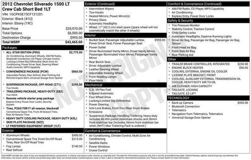 Black 2012 Chevrolet Silverado 1500 LT
