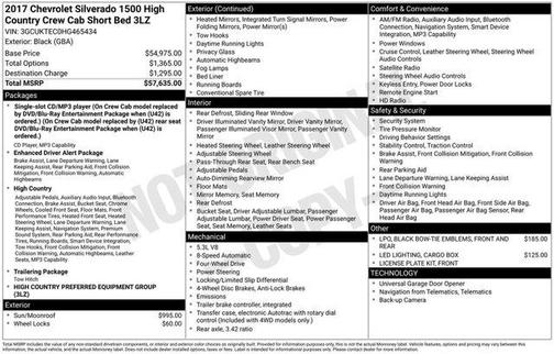 Black 2017 Chevrolet Silverado 1500 High Country