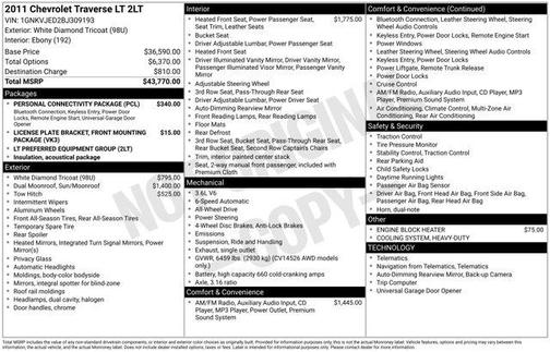 2011 Chevrolet Traverse 2LT