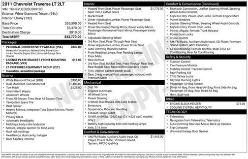 2011 Chevrolet Traverse 2LT