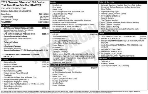 Satin Steel Metallic 2021 Chevrolet Silverado 1500 Custom Trail Boss