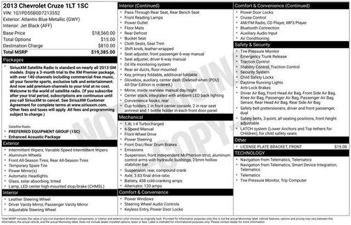 2013 Chevrolet Cruze 1LT