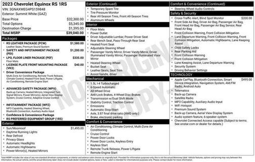 Summit White 2023 Chevrolet Equinox RS