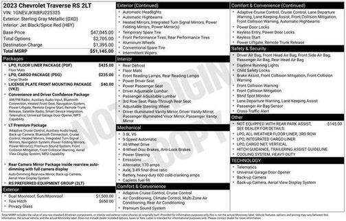Sterling Gray Metallic 2023 Chevrolet Traverse RS