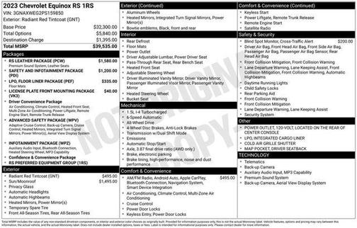 Radiant Red 2023 Chevrolet Equinox RS