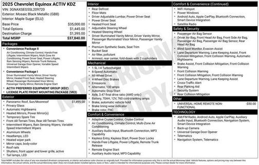 Mosaic Black Metallic 2025 Chevrolet Equinox ACTIV