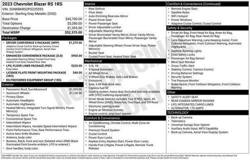 Sterling Gray Metallic 2023 Chevrolet Blazer RS