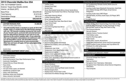 2013 Chevrolet Malibu ECO Premium Audio