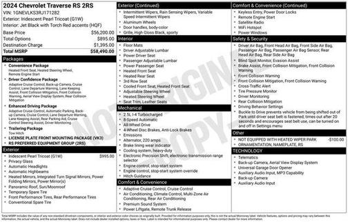 Iridescent Pearl Tricoat 2024 Chevrolet Traverse RS