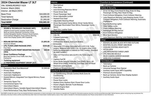 Black 2024 Chevrolet Blazer LT