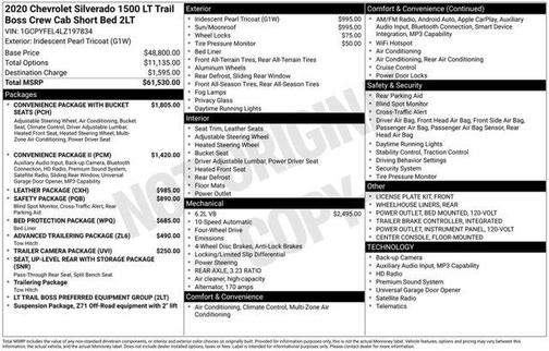 Iridescent Pearl Tricoat 2020 Chevrolet Silverado 1500 LT Trail Boss