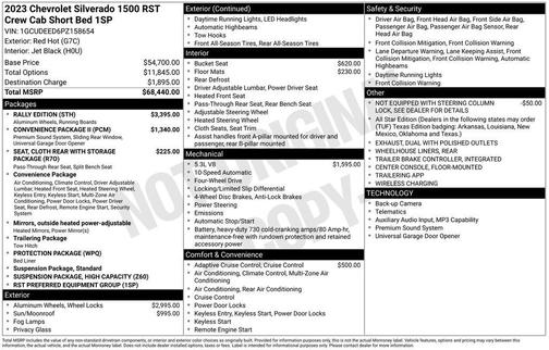 Red 2023 Chevrolet Silverado 1500 RST