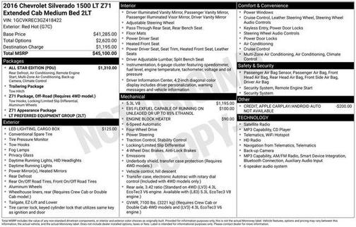 Red 2016 Chevrolet Silverado 1500 LT