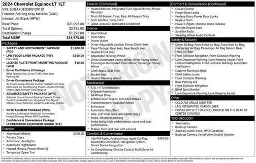 Sterling Gray Metallic 2024 Chevrolet Equinox LT