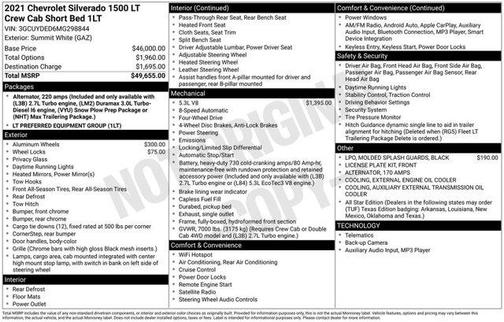 Summit White 2021 Chevrolet Silverado 1500 LT