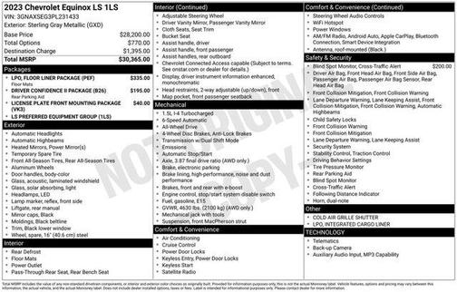 Sterling Gray Metallic 2023 Chevrolet Equinox LS