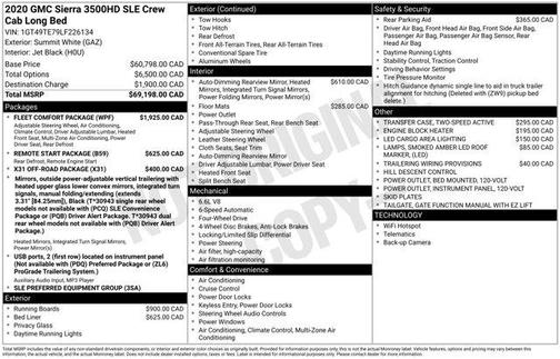 2020 GMC Sierra 3500 SLE