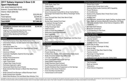 2017 Subaru Impreza 2.0i Sport