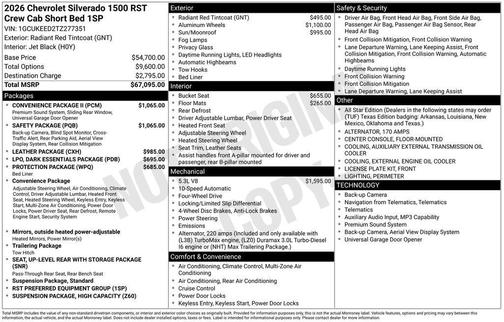 Radiant Red 2026 Chevrolet Silverado 1500 RST