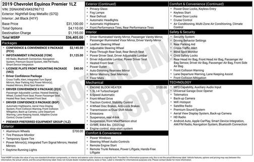 Nightfall Gray Metallic 2019 Chevrolet Equinox Premier w/1LZ