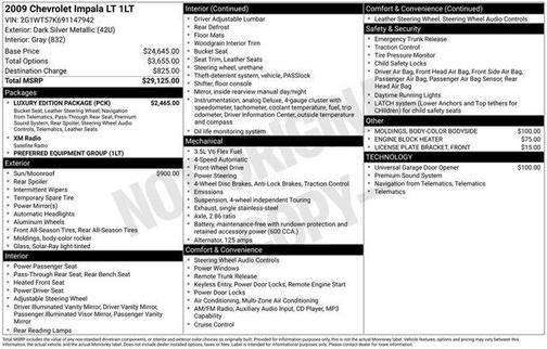 Dark Silver Metallic 2009 Chevrolet Impala LT