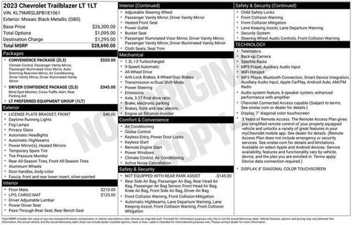 Mosaic Black Metallic 2023 Chevrolet Trailblazer LT
