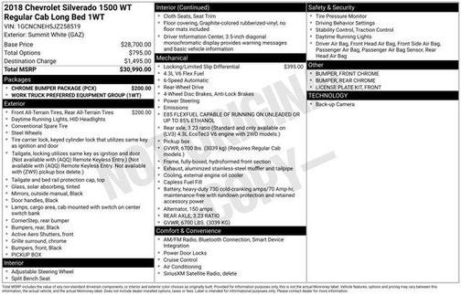2018 Chevrolet Silverado 1500 WT