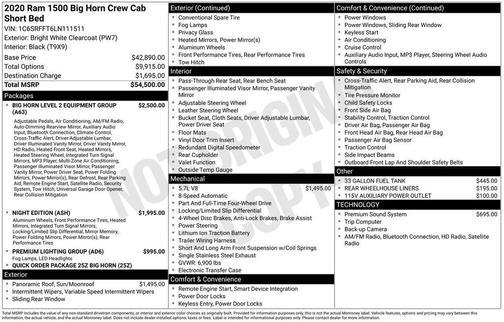 Bright White Clearcoat 2020 RAM 1500 Big Horn