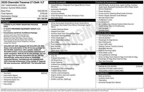 2020 Chevrolet Traverse LT Cloth