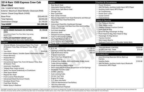 2014 RAM 1500 Tradesman/Express