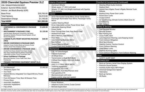 Summit White 2020 Chevrolet Equinox Premier w/2LZ