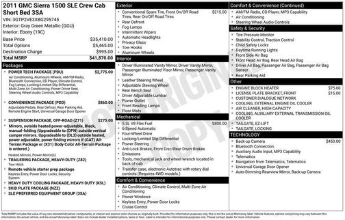 Gray Green Metallic 2011 GMC Sierra 1500 SLE