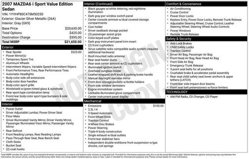 2007 Mazda Mazda6 iSport VE