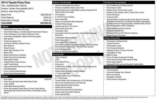 Winter Gray Metallic 2014 Toyota Prius Four