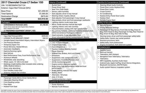 Cajun Red Tintcoat 2017 Chevrolet Cruze LT