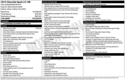 Black Granite Metallic 2014 Chevrolet Spark LS
