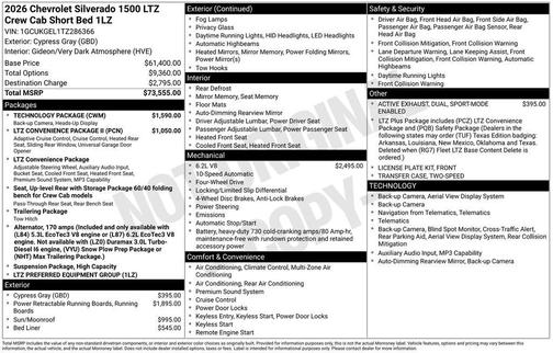 Cypress 2026 Chevrolet Silverado 1500 LTZ