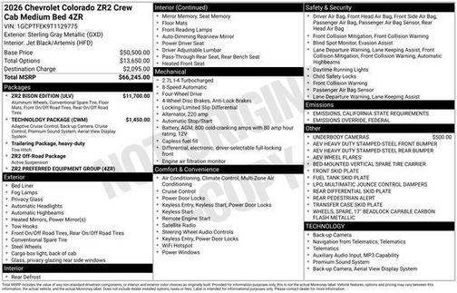 2026 Chevrolet Colorado ZR2