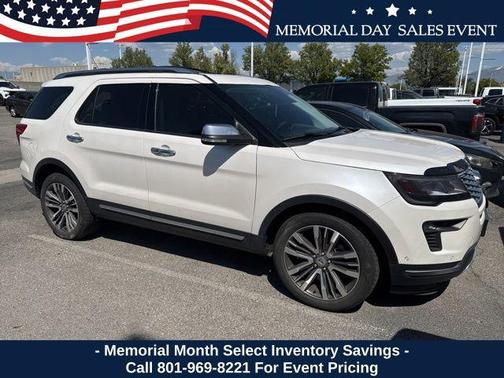 White Platinum Clearcoat Metallic 2019 Ford Explorer Platinum