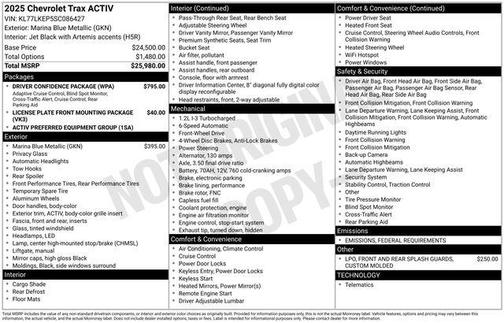 2025 Chevrolet Trax FWD ACTIV