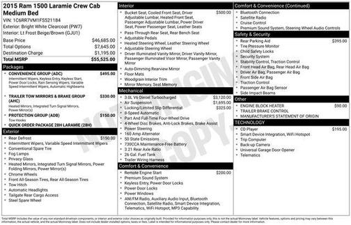 Bright White Clearcoat 2015 RAM 1500 Laramie